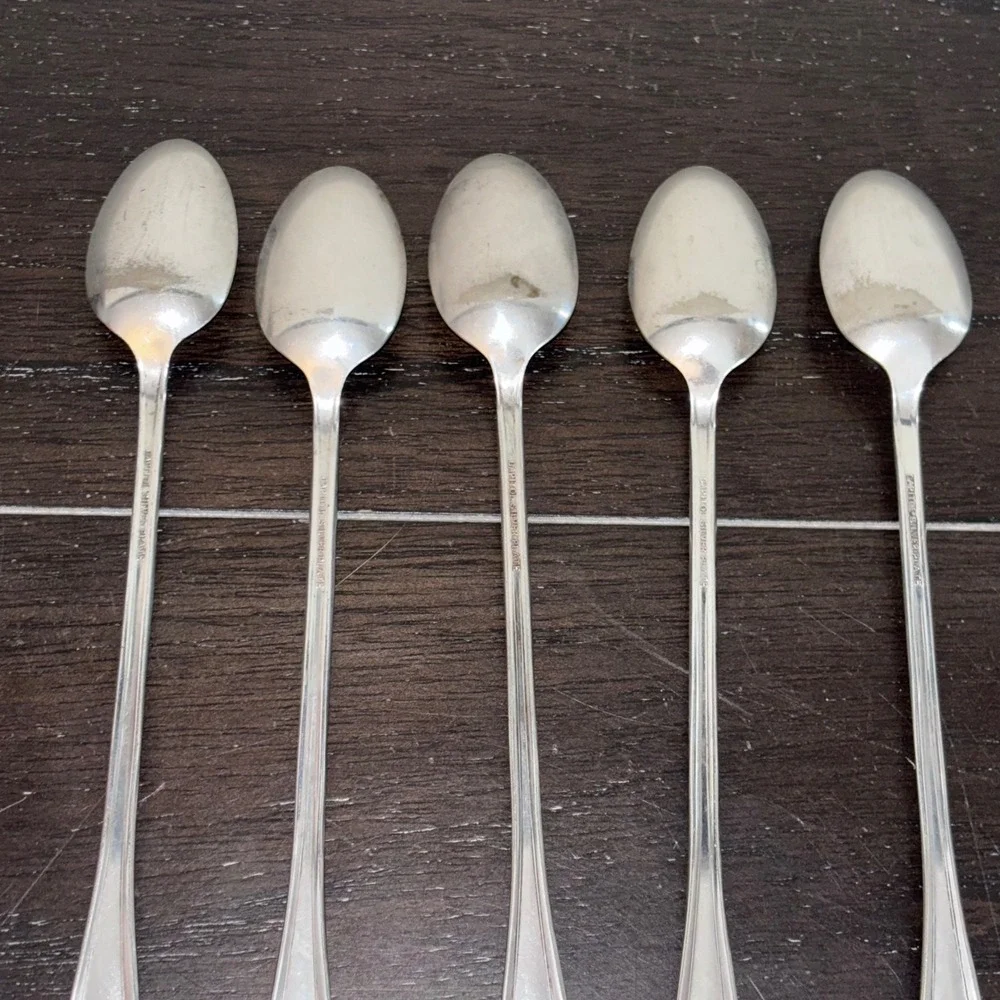 Capitol Silver Plate |‎ Carrollton | Vintage Iced Tea Spoons | Set of 5